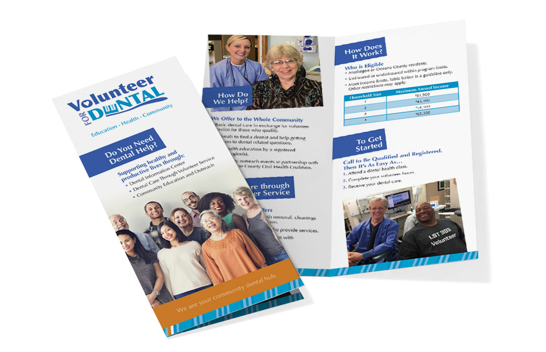 Volunteer for Dental Folded and Unfolded Brochure
